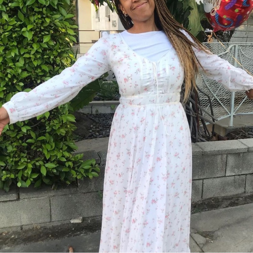 Lace up Gunne Sax prairie maxi dress